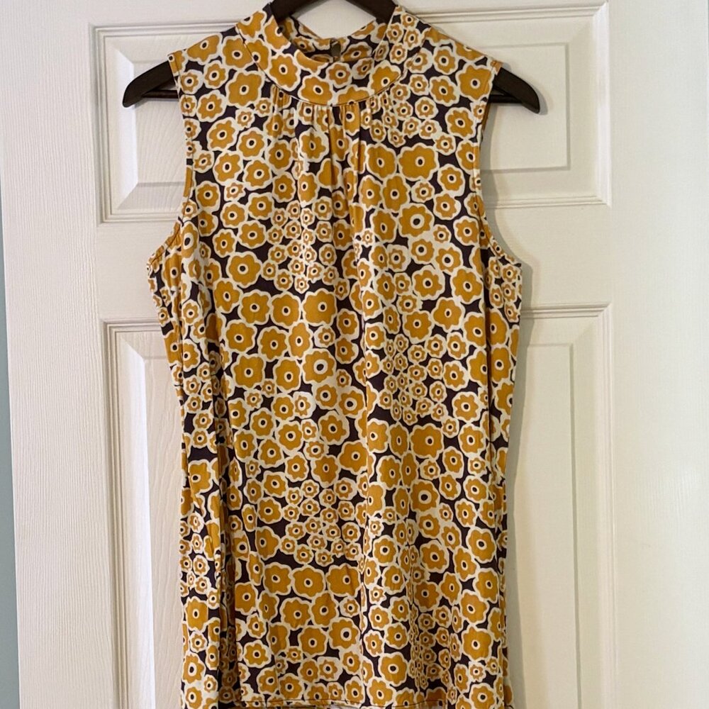 Anthropologie Mock Neck Sleeveless Tunic Blouse Size M